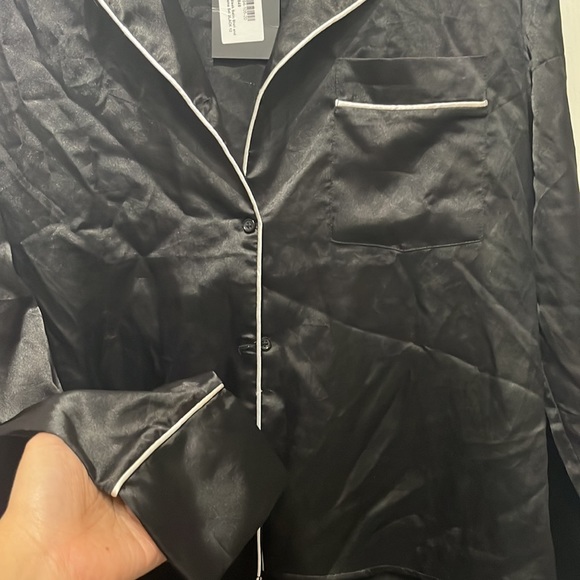 NWT‎ Nasty Gal Satin Shirt and Pants Pajama Set - Picture 4 of 4